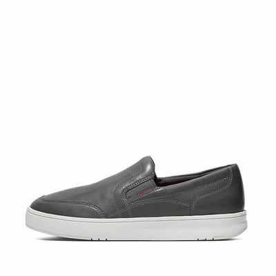 Fitflop Rally X Leather Slip-On - Slip-on Schuhe Herren - Grau (NDA627498)